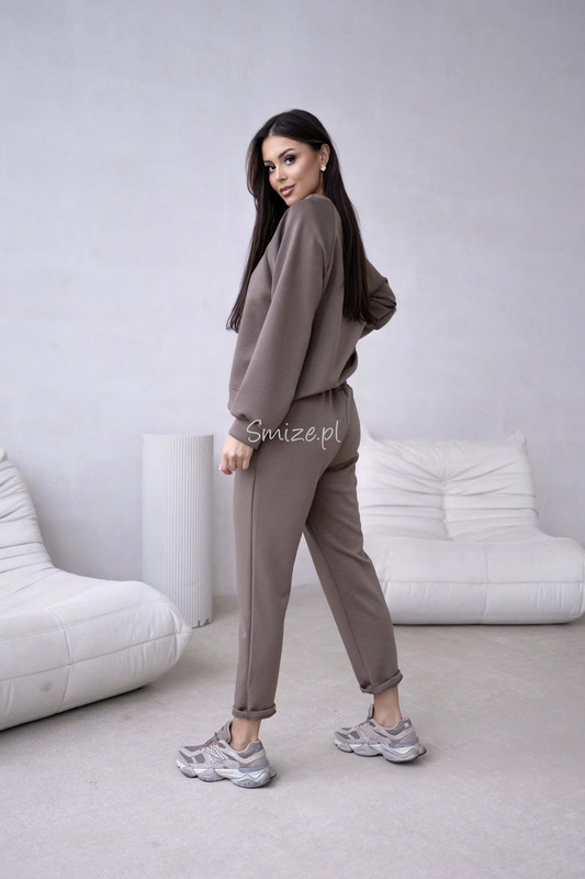 Komplet dresowy masełkowy min min, taupe