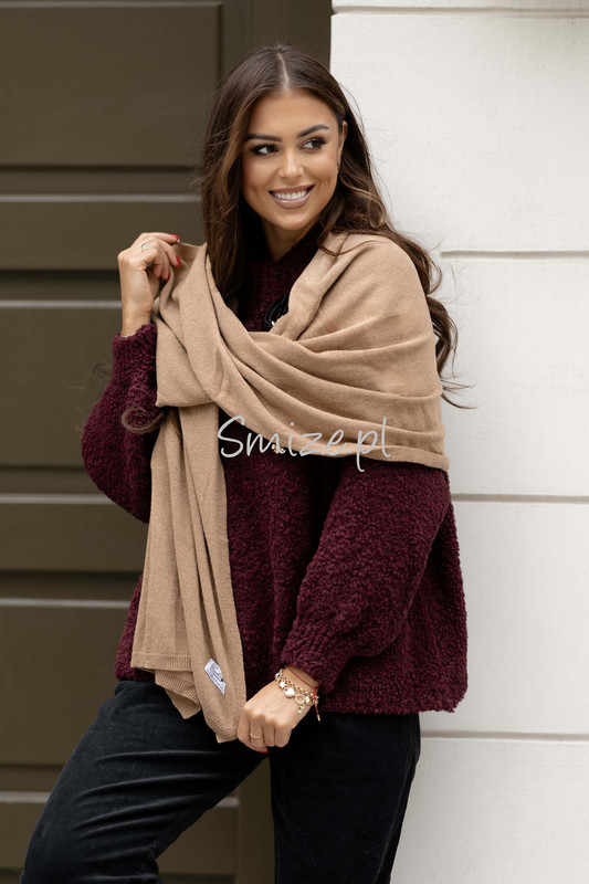 Szal kaszmirowy camel CASHMERE