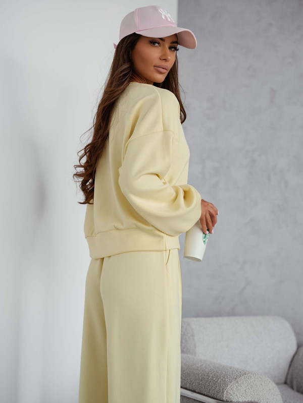 Komplet dresowy bez kaptura PASTEL, "Masełko" z wiskozy bananowy