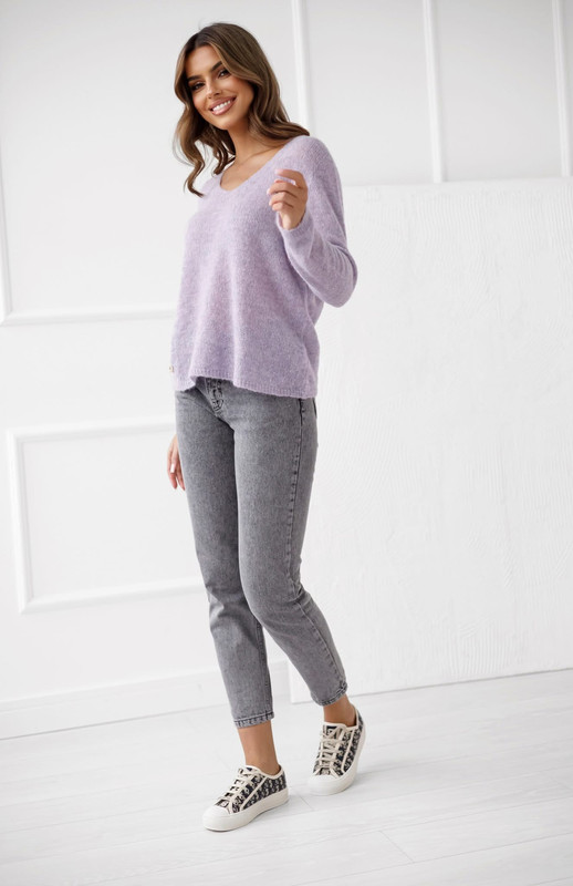 Sweter ANABELL w serek baby alpaka Madame Sue