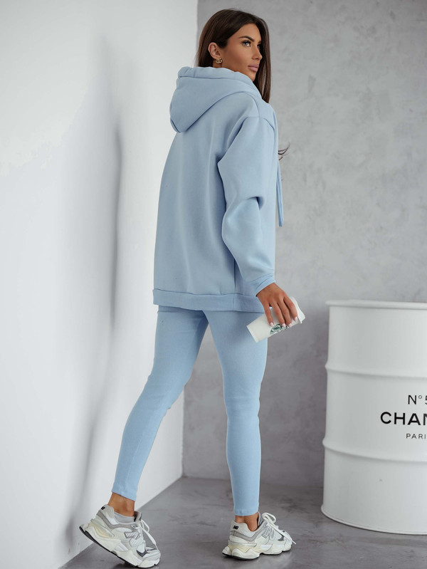Komplet basic, Bluza ocieplana z legginsami SOFT SET błękitny