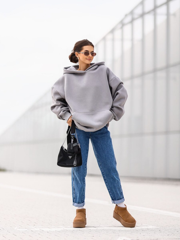 Bluza OVERSIZE Mickey Mouse, stalowy