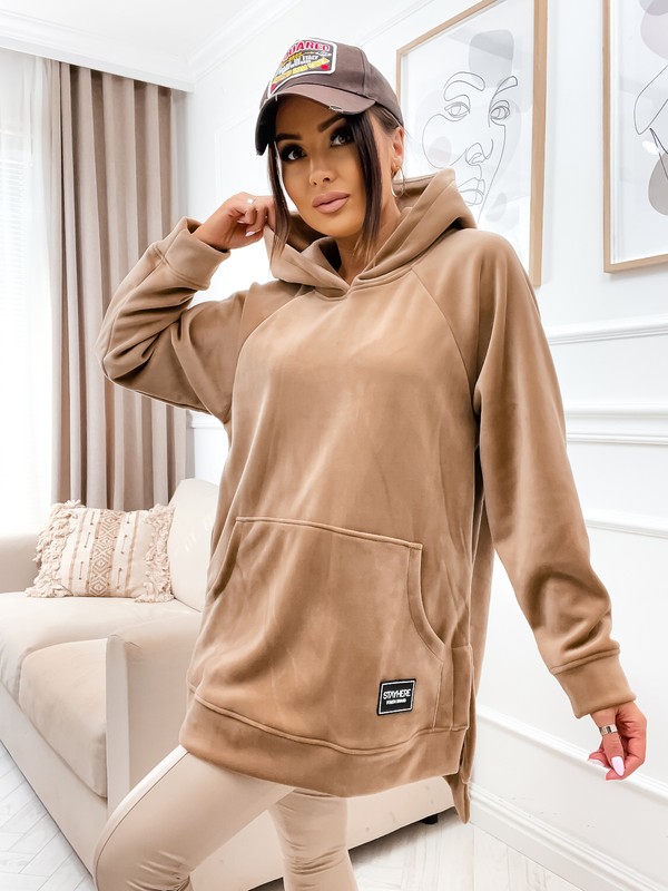 Welurowa Bluza oversize COZY STAY HERE