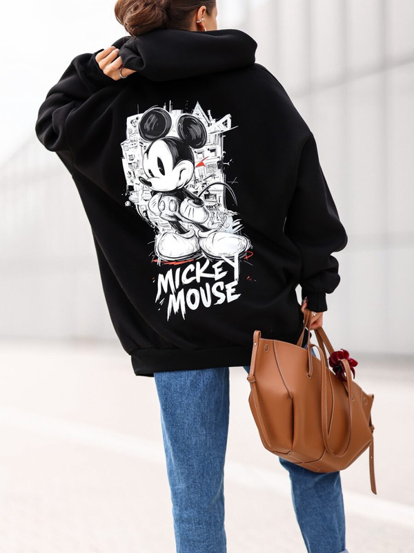Bluza OVERSIZE Mickey Mouse, czarny