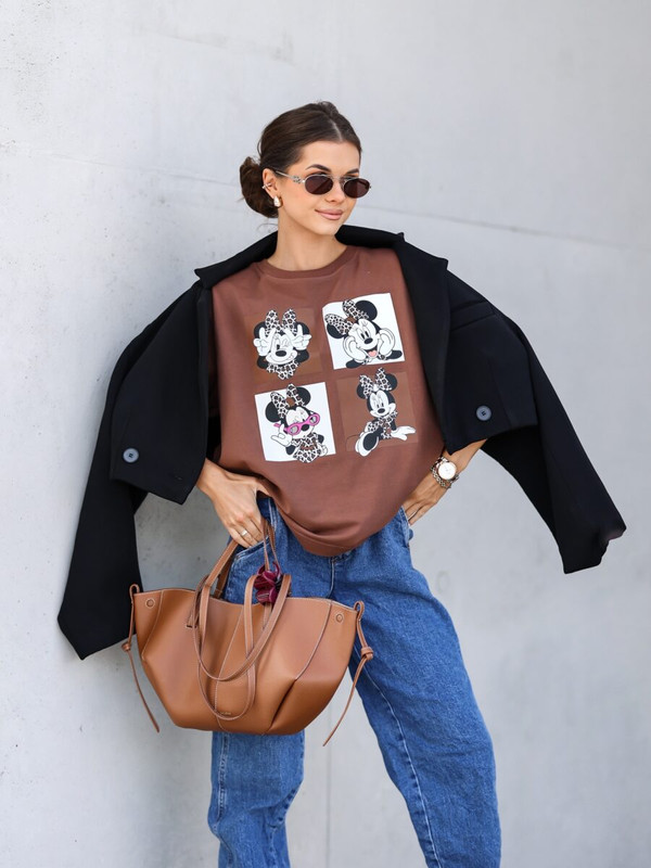 T-shirt UNI Minnie Mouse, orzechowy