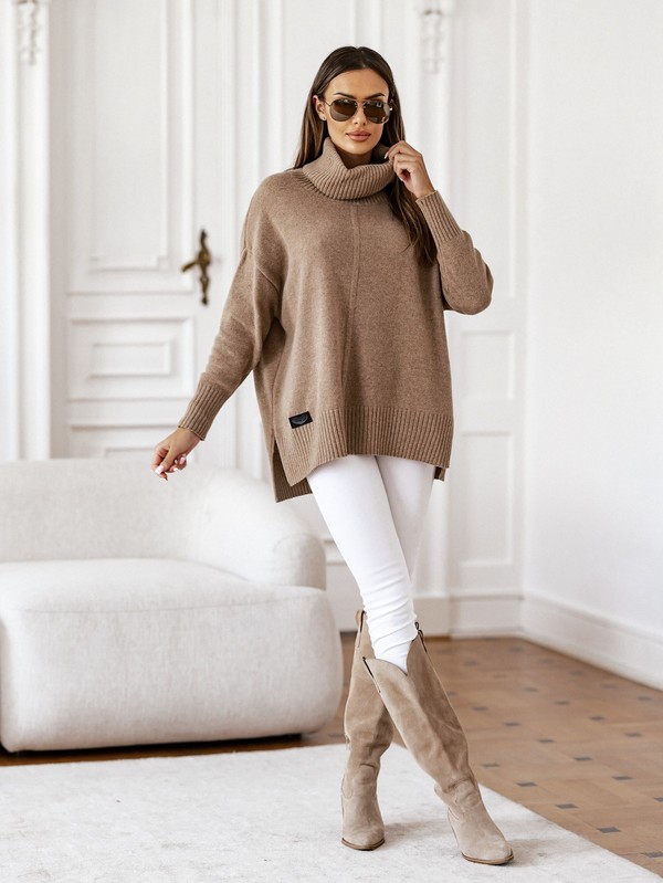 Sweter damski wełniany golf JOSE Madame Sue