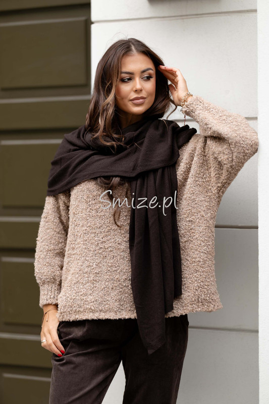 Szal kaszmirowy czekoladowy CASHMERE