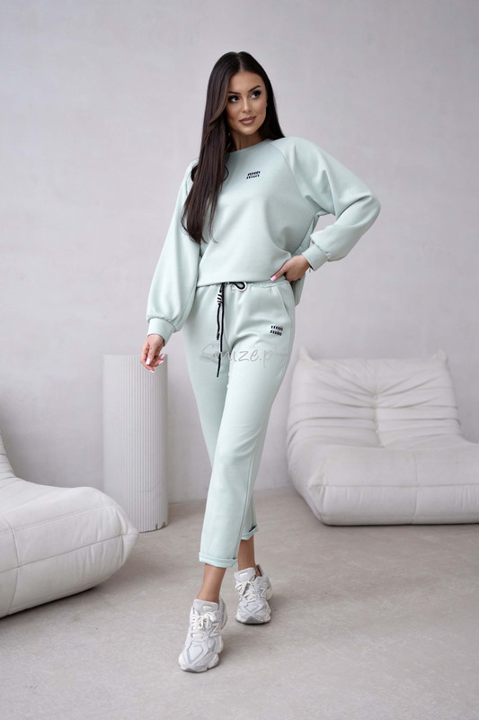 Komplet dresowy masełkowy min min, szałwia