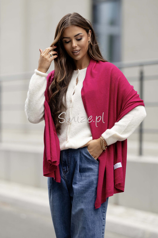 Szal kaszmirowy fuksja CASHMERE