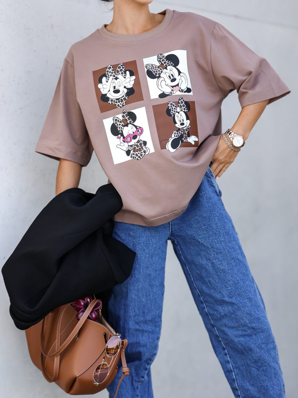 T-shirt UNI Minnie Mouse, cappucino