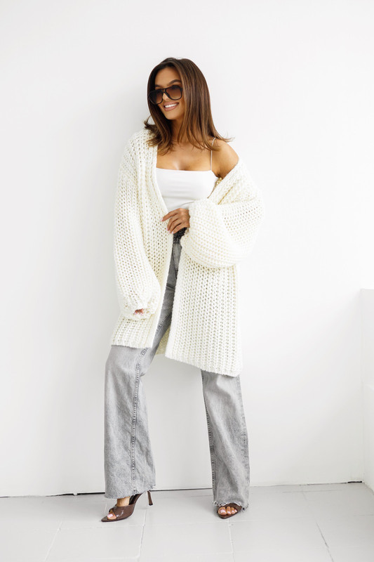 Sweter Kardigan LORI śmietankowy Madame Sue