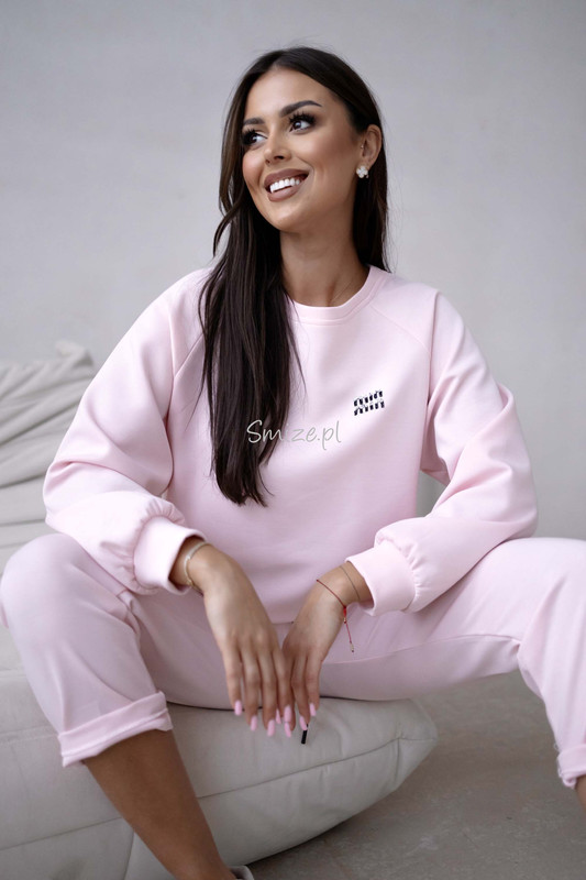 Komplet dresowy masełkowy min min, jasny róż