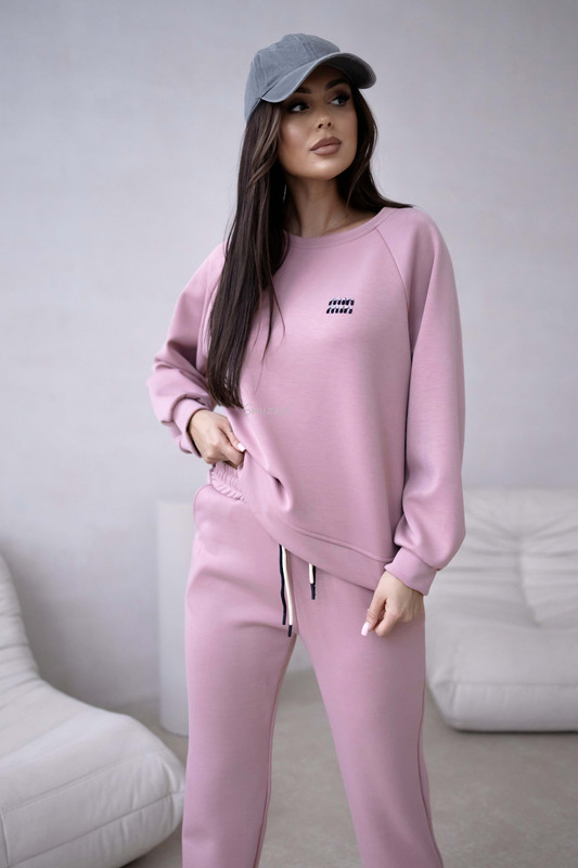 Komplet dresowy masełkowy min min, pudrowy