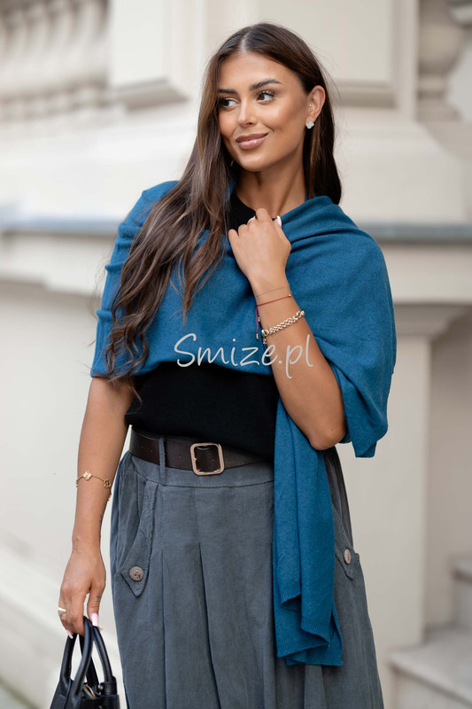 Szal kaszmirowy morski CASHMERE