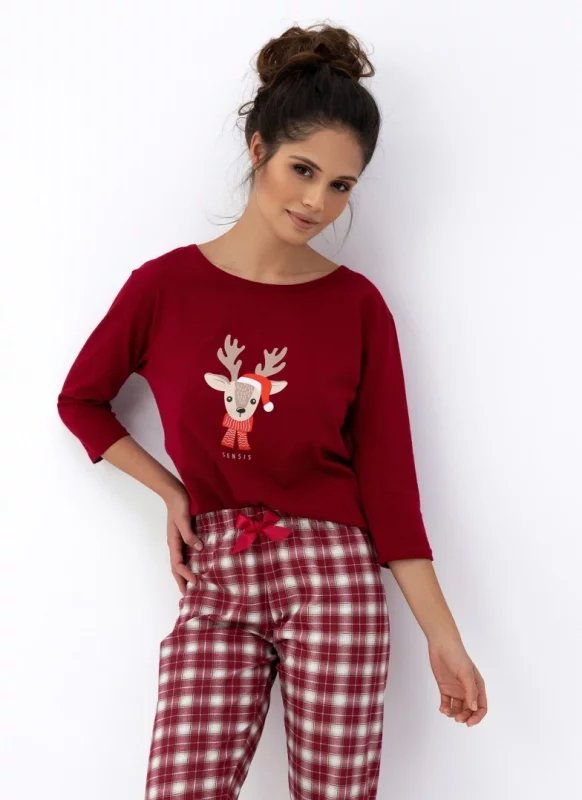 Bawełniana Piżama damska z długim rękawem i długimi spodniami  MALLORY, SENSIS