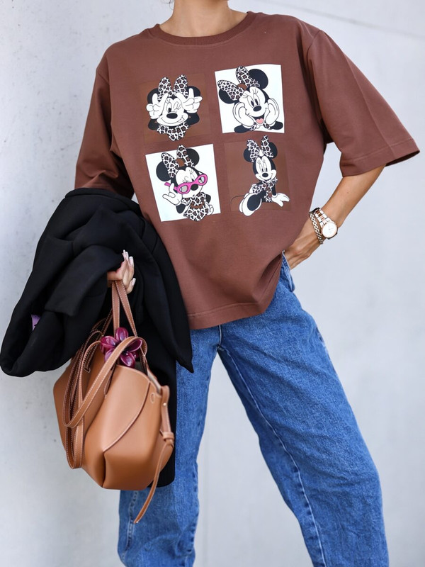 T-shirt UNI Minnie Mouse, orzechowy