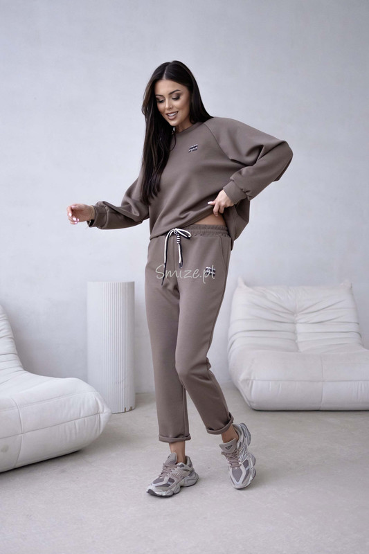 Komplet dresowy masełkowy min min, taupe