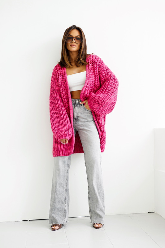 Sweter Kardigan LORI fuksja Madame Sue