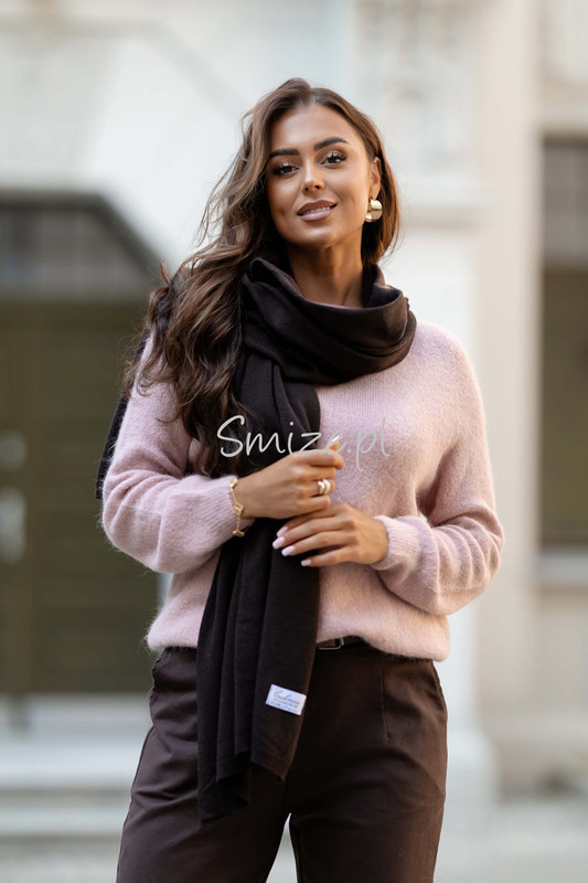 Szal kaszmirowy czekoladowy CASHMERE