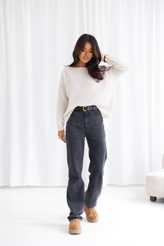 Sweter KARLA baby alpaka Madame Sue, smietankowy