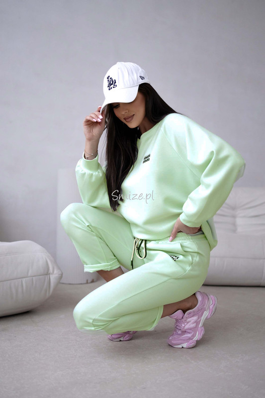 Komplet dresowy masełkowy min min, pistacjowy
