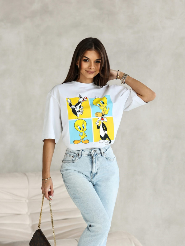 T-shirt UNI Sylwester i Tweety