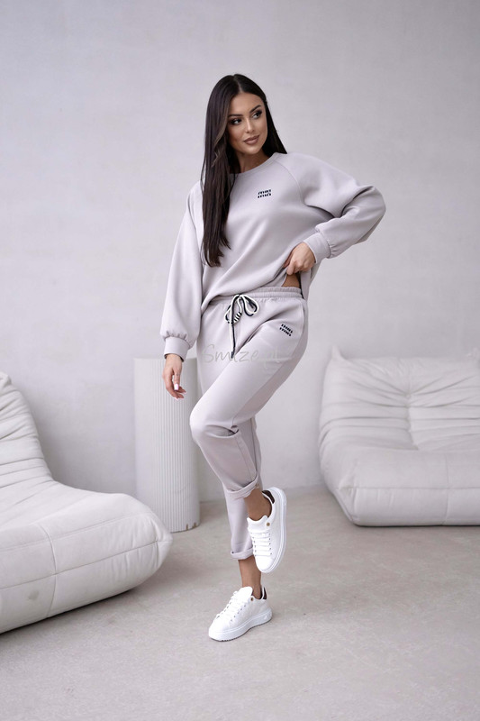 Komplet dresowy masełkowy min min, kamienny beż