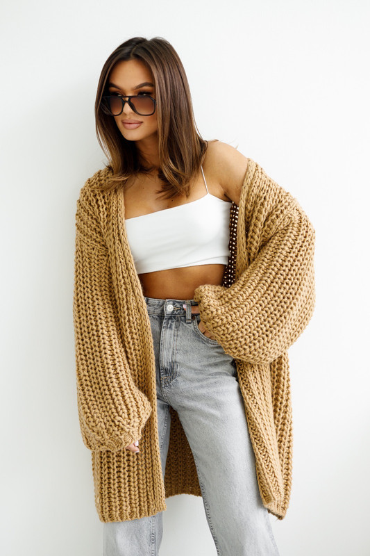 Sweter Kardigan LORI camel Madame Sue