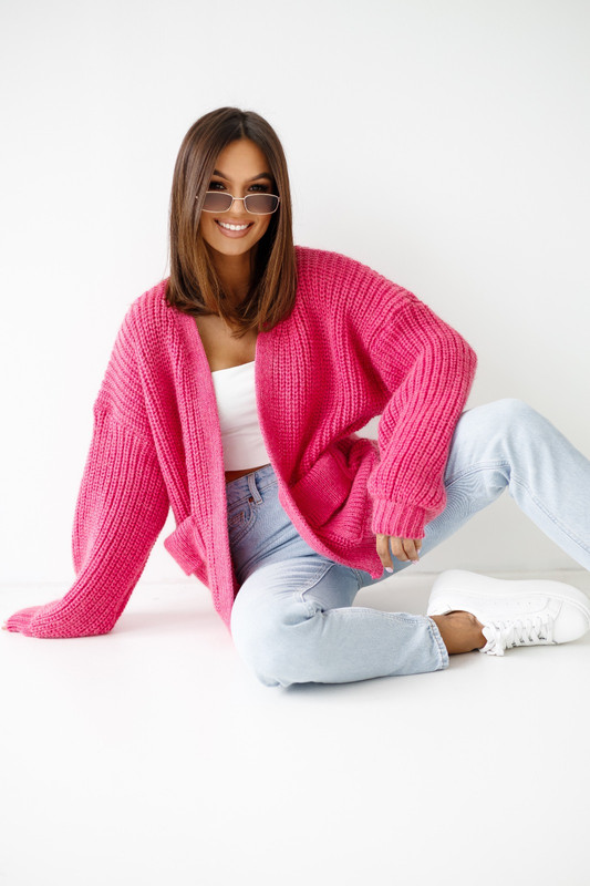 Sweter Kardigan LORI fuksja Madame Sue