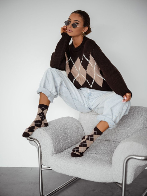 Skarpetki damskie w romby