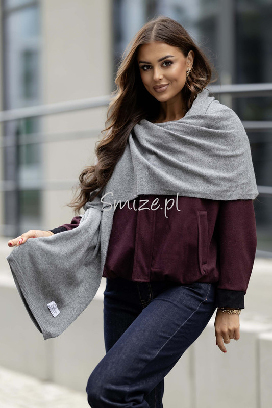 Szal kaszmirowy szary CASHMERE