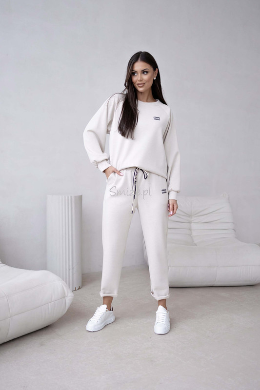 Komplet dresowy masełkowy min min, beżowy