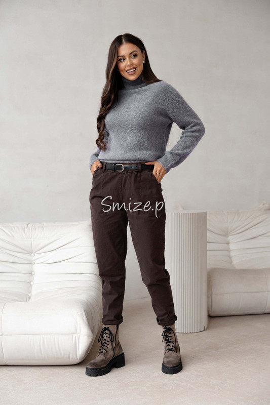 Sweter z golfem baby alpaka, szary