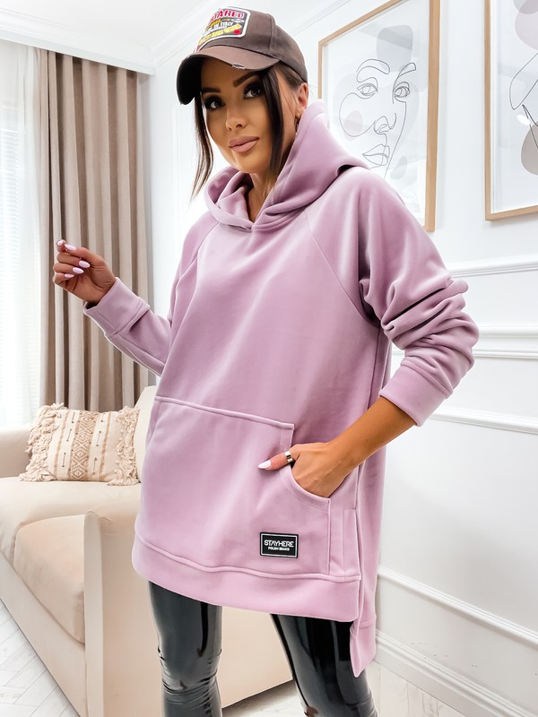 Welurowa Bluza oversize COZY STAY HERE