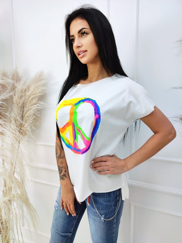 T-Shirt Neon PEACE / white