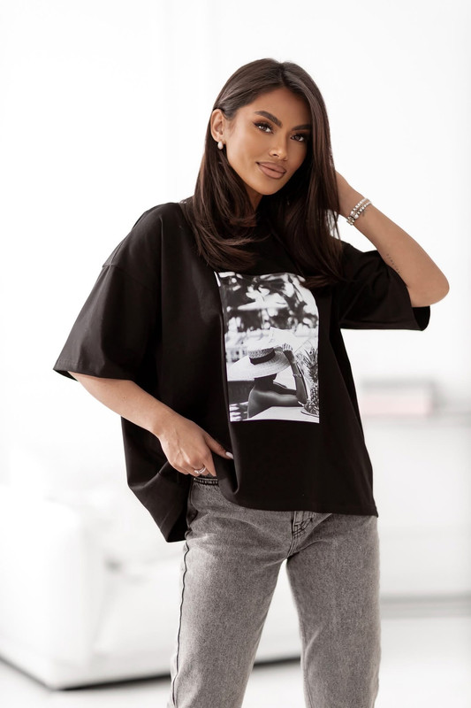 T-shirt oversize Kapelusz Madame Sue