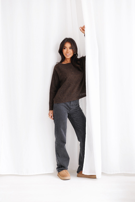 Sweter KARLA baby alpaka Madame Sue, czekoladowy