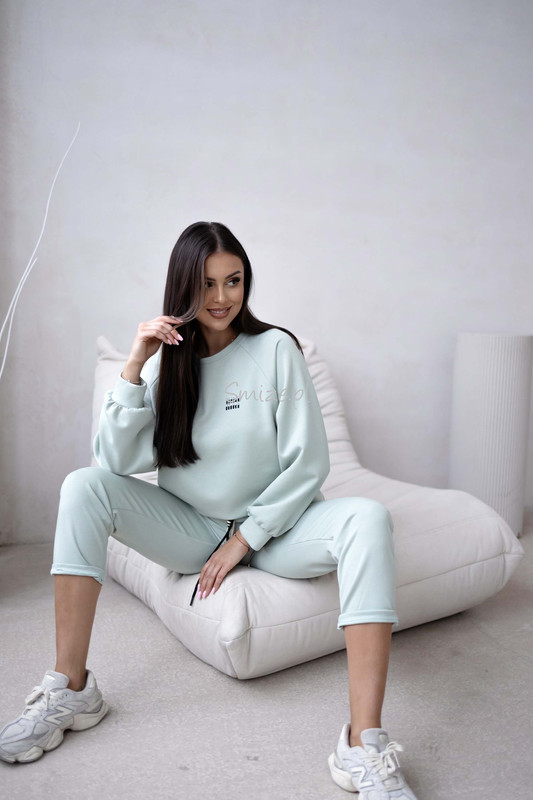 Komplet dresowy masełkowy min min, szałwia