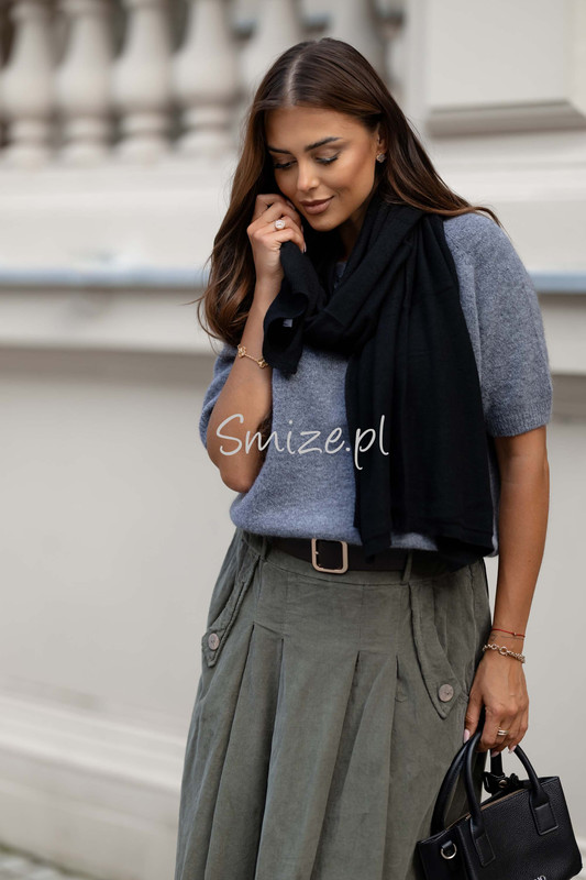 Szal kaszmirowy czarny CASHMERE