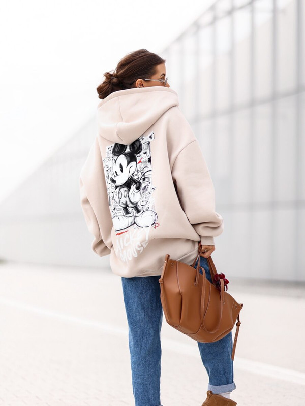 Bluza OVERSIZE Mickey Mouse, beżowy