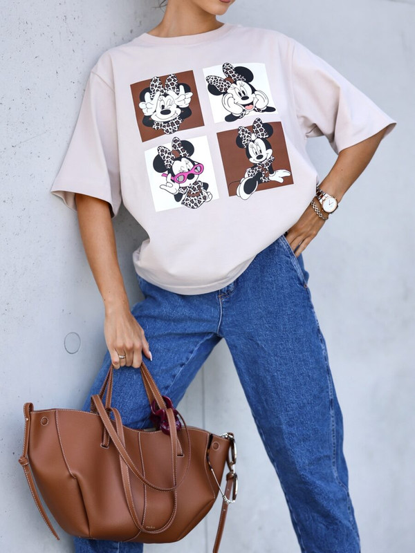 T-shirt UNI Minnie Mouse, beżowy
