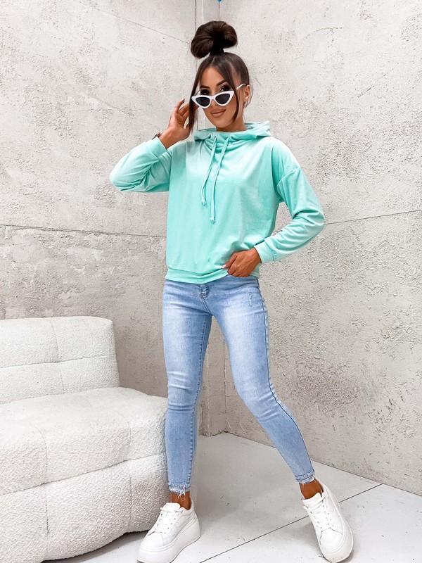 Welurowa bluza Hoodie