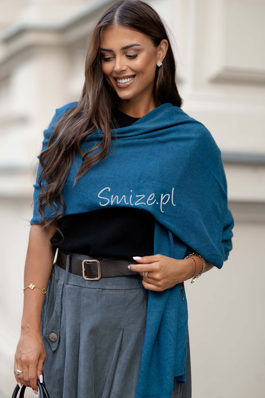 Szal kaszmirowy morski CASHMERE
