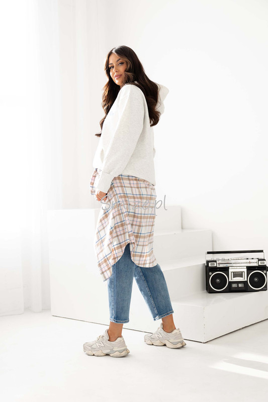 Bluza z kapturem Hearts, z serduszkami ocieplana na polarze