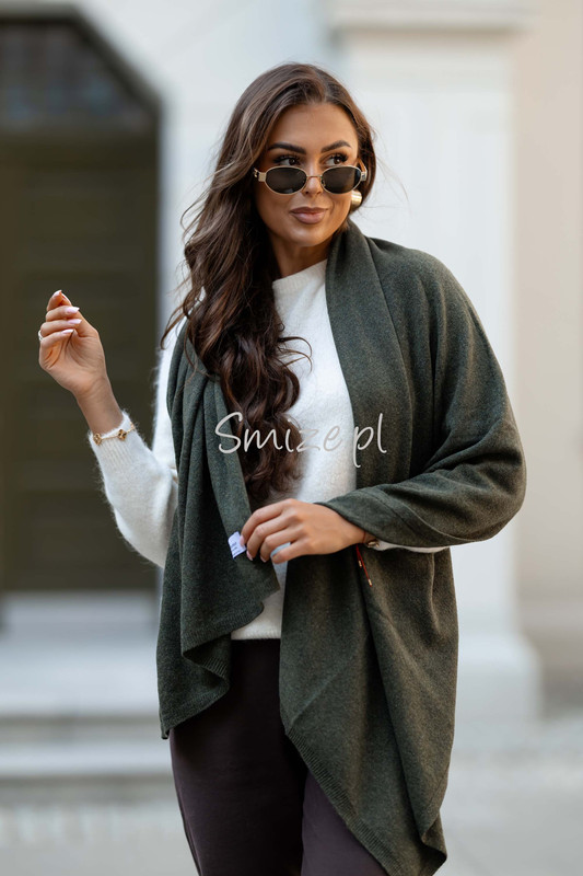 Szal kaszmirowy khaki CASHMERE