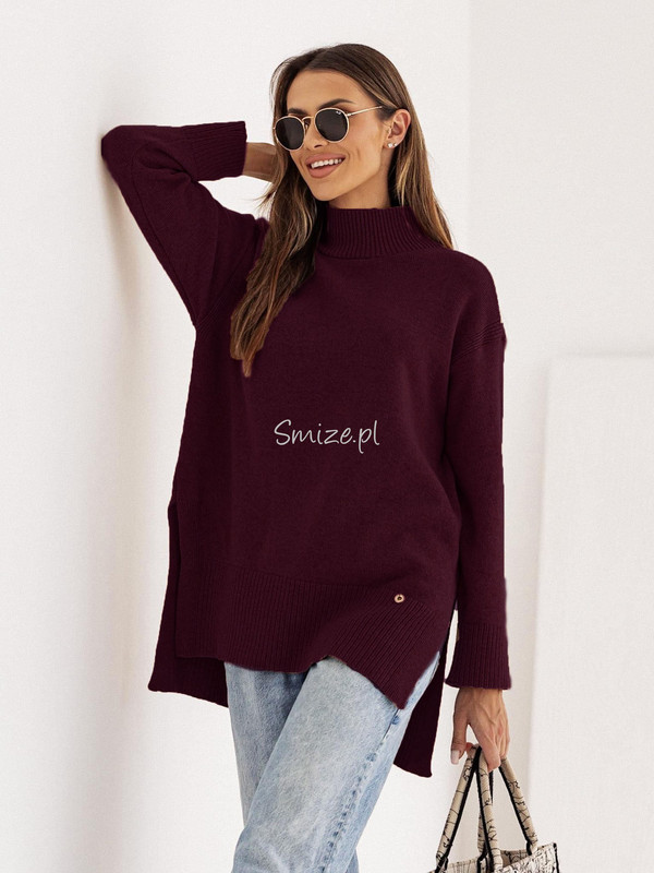 Sweter damski wełniany półgolf ARIA Madame Sue