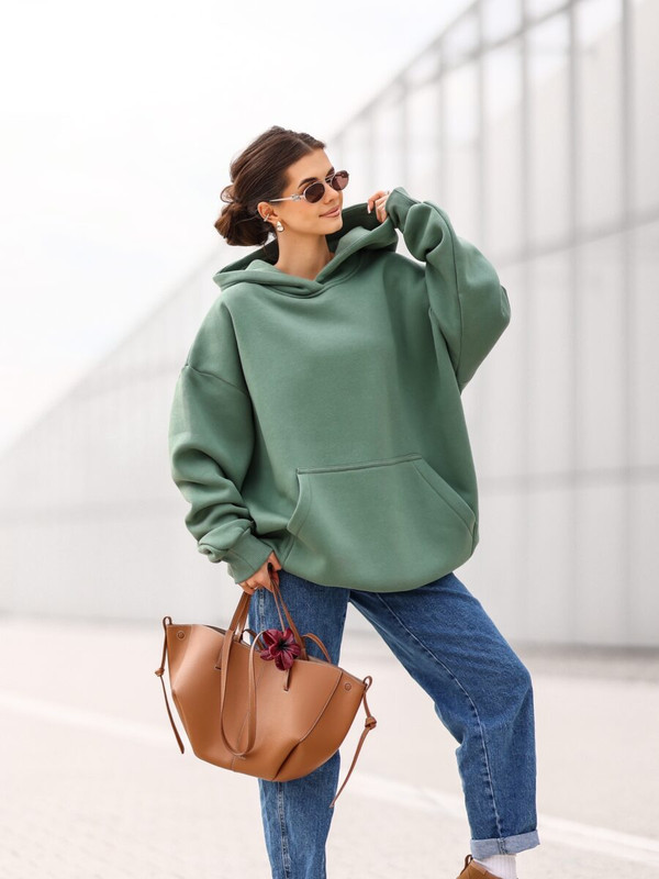 Bluza OVERSIZE Mickey Mouse, oliwkowa