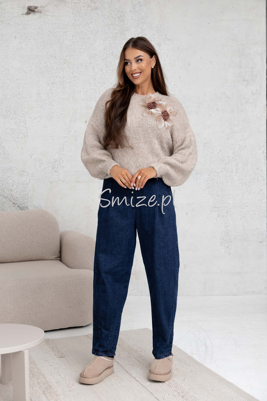 Szerokie spodnie damskie Balloon Fit Jeans