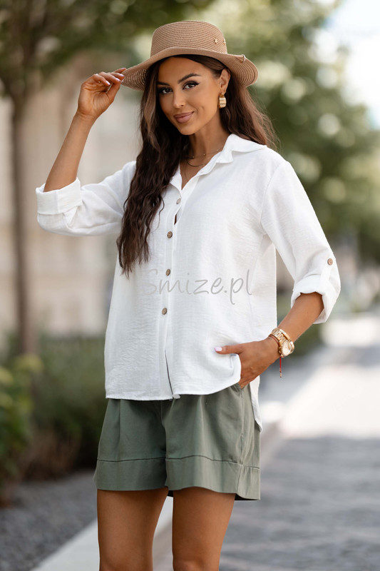 Bawełniana koszula z lnem Relaxed Style