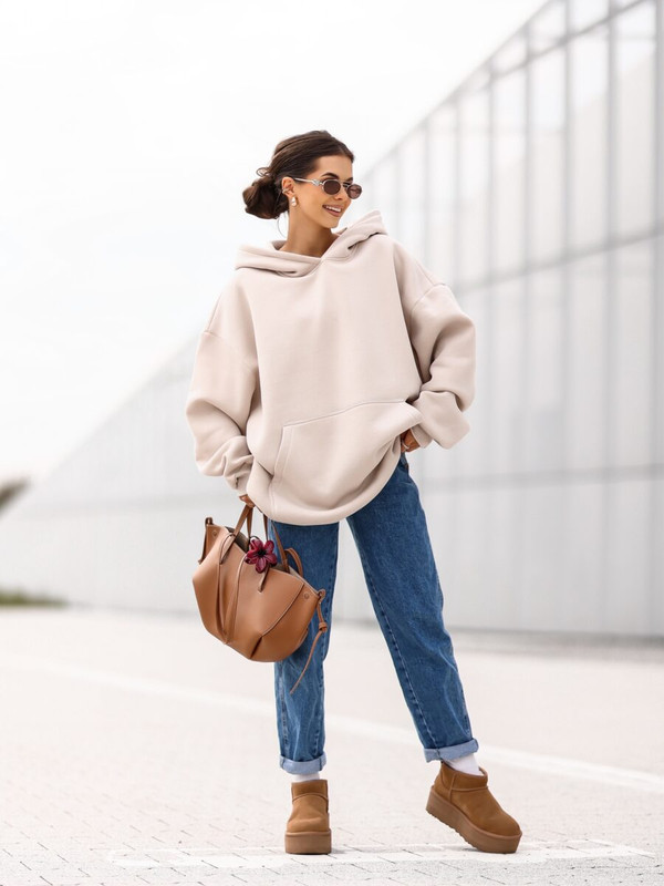 Bluza OVERSIZE Mickey Mouse, beżowy